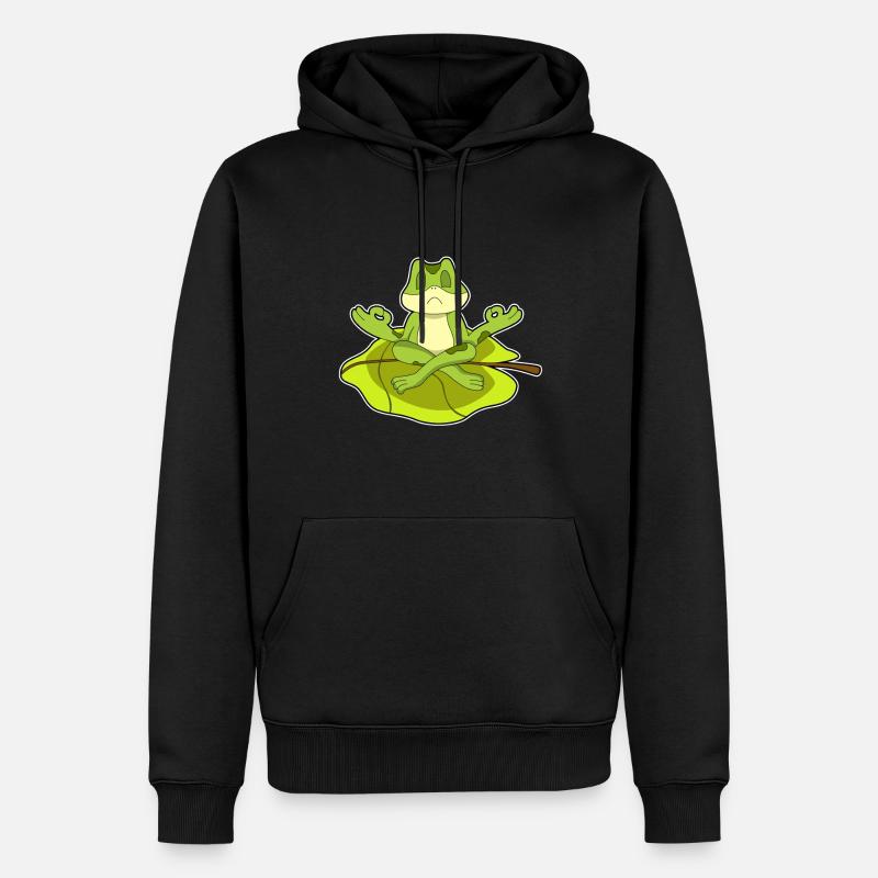 Grenouille méditant - Sweat à capuche Premium bio Homme - noir