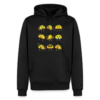 Taco Emoticon Cuisine mexicaine - Sweat à capuche Premium bio Homme - noir - Devant - Nico (187cm)