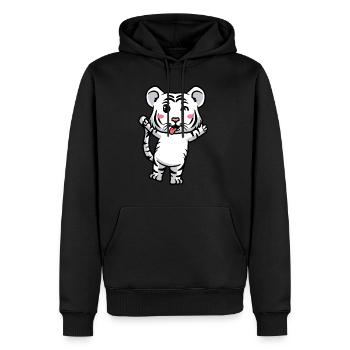 Weißer Tiger Emoticon Bengalischer Tiger - Männer Premium Bio Hoodie - Schwarz - Vorne - Nico (187cm)