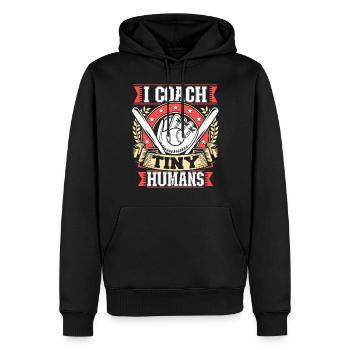 I Coach Tiny Humans Baseball-trainer Sporttrainer - Männer Premium Bio Hoodie - Schwarz - Vorne - Nico (187cm)