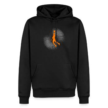 basket-ball - Sweat à capuche Premium bio Homme - noir - Devant - Nico (187cm)