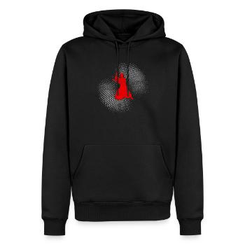Aïkido - Sweat à capuche Premium bio Homme - noir - Devant - Nico (187cm)