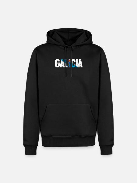 galicia flag, galician - Men’s Premium Organic Hoodie - black