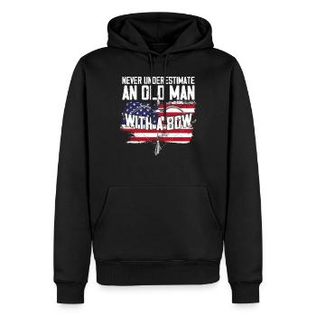 Archery Bow Archer Vintage - Männer Premium Bio Hoodie - Schwarz - Vorne - Nico (187cm)