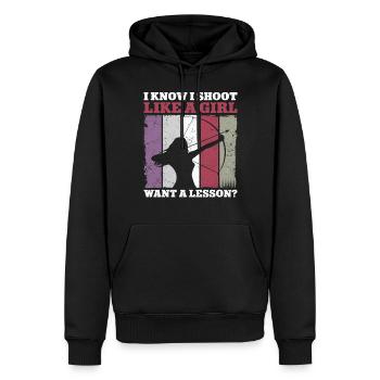 Archery Bow Archer Girl Vintage - Männer Premium Bio Hoodie - Schwarz - Vorne - Nico (187cm)