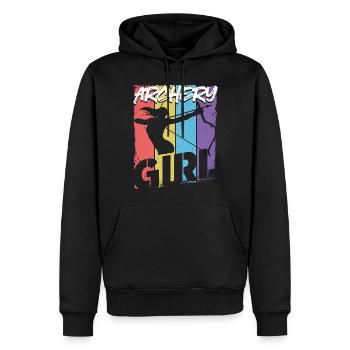 Archery Bow Archer Girl Vintage - Männer Premium Bio Hoodie - Schwarz - Vorne - Nico (187cm)