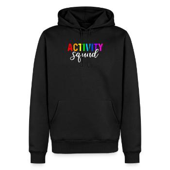 activity squad, activity assistant - Men’s Premium Organic Hoodie - black - Front - Nico (187cm)