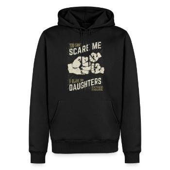 Zwei Töchter Fist bump Father Figure für Vater - Männer Premium Bio Hoodie - Schwarz - Vorne - Nico (187cm)