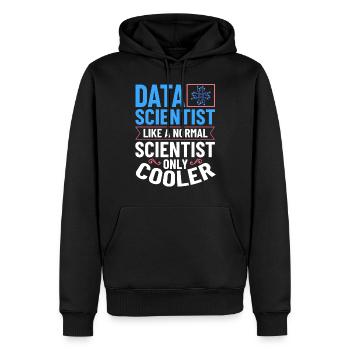Data Scientist Data Science Science - Sweat à capuche Premium bio Homme - noir - Devant - Nico (187cm)