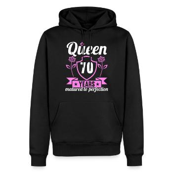Fille de 70 ans 70 bday Queen 70 anniversaire - Sweat à capuche Premium bio Homme - noir - Devant - Nico (187cm)