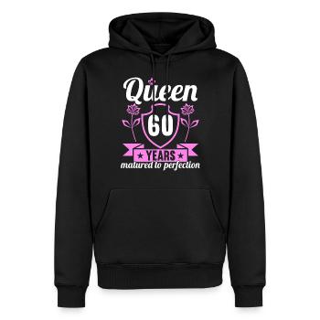 60 year old girl 60 bday Queen 60 birthday - Men’s Premium Organic Hoodie - black - Front - Nico (187cm)