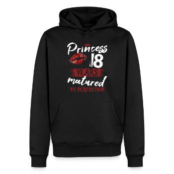 18 ans fille 18 bday Princesse 18 anniversaire - Sweat à capuche Premium bio Homme - noir - Devant - Nico (187cm)