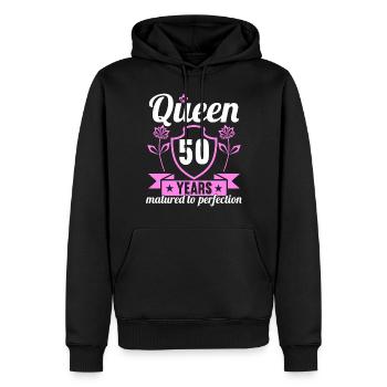 50 year old girl 50 bday Queen 50 birthday - Männer Premium Bio Hoodie - Schwarz - Vorne - Nico (187cm)