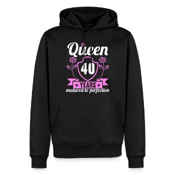Fille de 40 ans 40 bday Queen 40 anniversaire - Sweat à capuche Premium bio Homme - noir - Devant - Nico (187cm)
