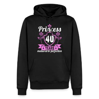 Fille de 40 ans 40 bday Princesse 40 anniversaire - Sweat à capuche Premium bio Homme - noir - Devant - Nico (187cm)