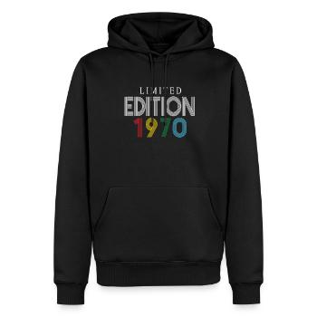 Limited Edition 1970 - Männer Premium Bio Hoodie - Schwarz - Vorne - Nico (187cm)
