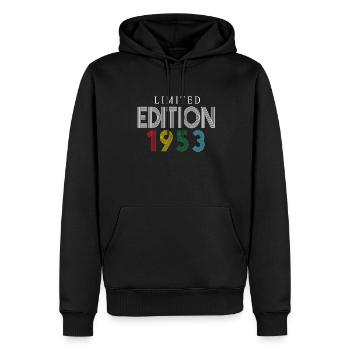 Édition limitée 1953 - Sweat à capuche Premium bio Homme - noir - Devant - Nico (187cm)