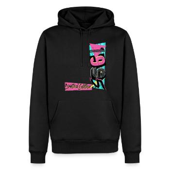 Édition limitée 1995 Année 1995 Années 80 90 - Sweat à capuche Premium bio Homme - noir - Devant - Nico (187cm)