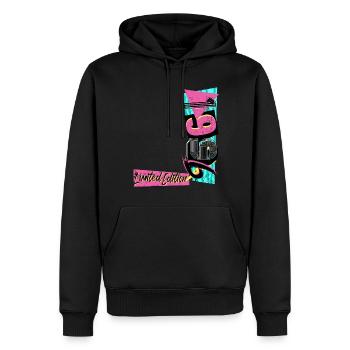 Édition limitée 1996 Année 1996 Années 80 90 - Sweat à capuche Premium bio Homme - noir - Devant - Nico (187cm)