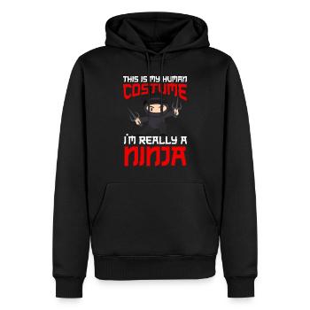Ninja Tshirt Kinder Herren Ninjutsu - Männer Premium Bio Hoodie - Schwarz - Vorne - Nico (187cm)