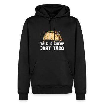 Taco Mexico Food Fast Food Nachos Fiesta Salsa - Men’s Premium Organic Hoodie - black - Front - Nico (187cm)