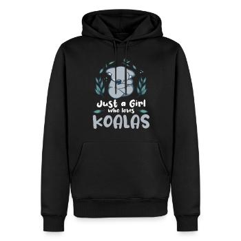 Juste une fille qui aime les koalas - Sweat à capuche Premium bio Homme - noir - Devant - Nico (187cm)