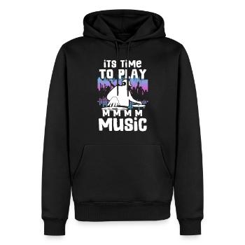 Disc Jockey DJ Rave Synthesizer Gift CD Mixer - Men’s Premium Organic Hoodie - black - Front - Nico (187cm)