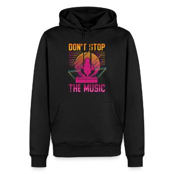 DISC-JOCKEY - Sweat à capuche Premium bio Homme - noir - Devant - Nico (187cm)