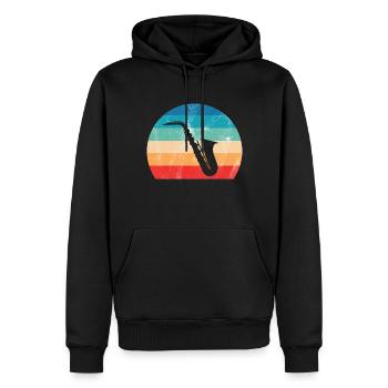 Jazz Tshirt - Sweat à capuche Premium bio Homme - noir - Devant - Nico (187cm)