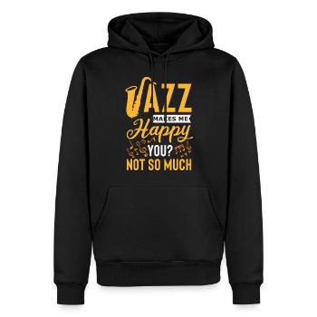 Jazz - Sweat à capuche Premium bio Homme - noir - Devant - Nico (187cm)