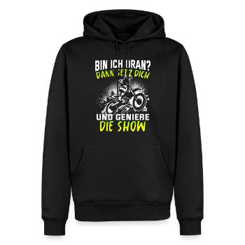 Motocross Tshirt Für Herren Damen Enduro Supermoto - Männer Premium Bio Hoodie - Schwarz - Vorne - Nico (187cm)