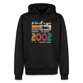20th Birthday Vintage 2002 Limited Edition - Men’s Premium Organic Hoodie - black - Front - Nico (187cm)