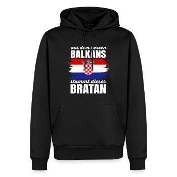 Kroatien Geschenk Herkunft Zagreb Hrvatska Heimat - Männer Premium Bio Hoodie - Schwarz - Vorne - Nico (187cm)