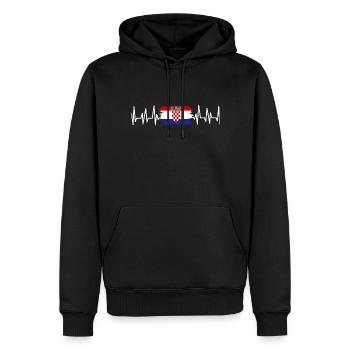 Kroatien Geschenk Herkunft Zagreb Hrvatska Heimat - Männer Premium Bio Hoodie - Schwarz - Vorne - Nico (187cm)
