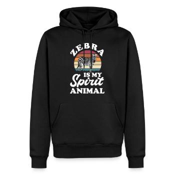 Zebra Tshirt in Afrika Pferd Safari - Männer Premium Bio Hoodie - Schwarz - Vorne - Nico (187cm)