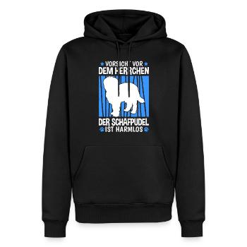 Schafpudel Herrchen zotthaariger Hütepudel - Männer Premium Bio Hoodie - Schwarz - Vorne - Nico (187cm)