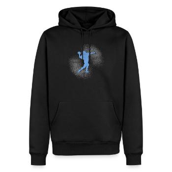 football rugby - Männer Premium Bio Hoodie - Schwarz - Vorne - Nico (187cm)
