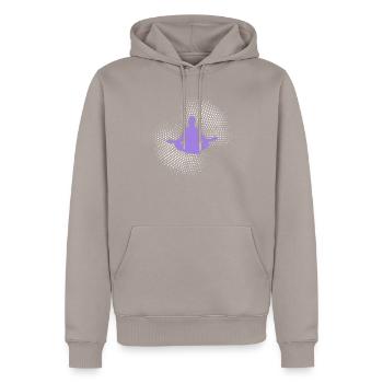 yoga - Sweat à capuche Premium bio Homme - taupe - Devant - Nico (187cm)