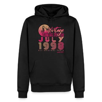 Mois de naissance Juillet 1998 - Sweat à capuche Premium bio Homme - noir - Devant - Nico (187cm)