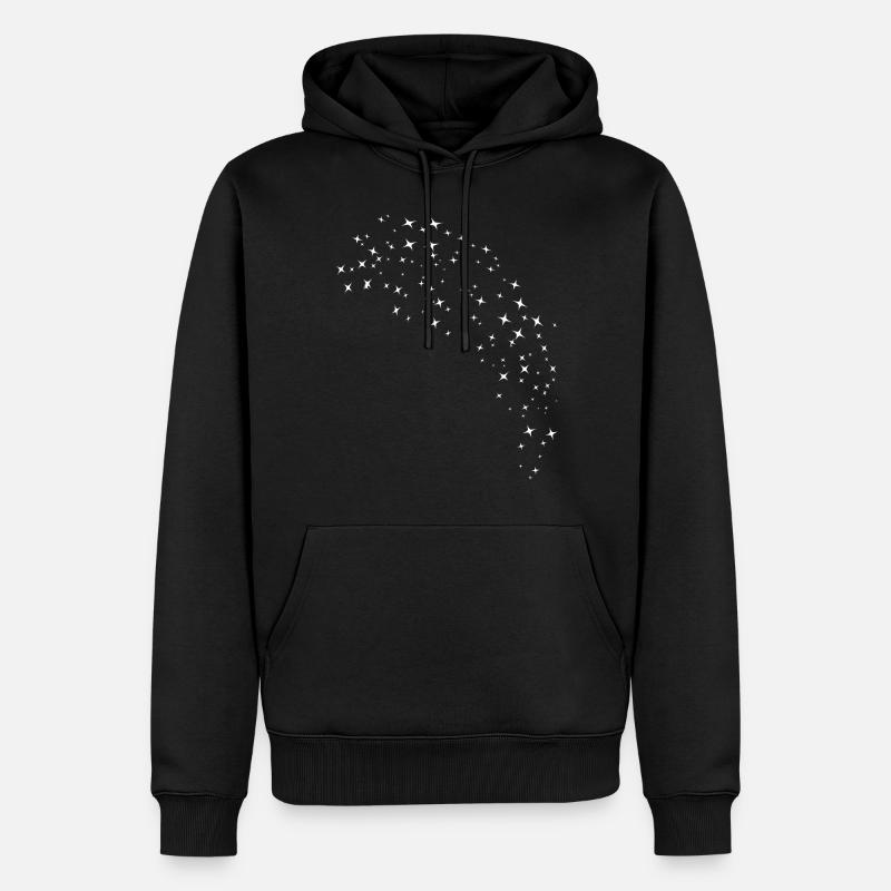 Weisser Sternenhimmel - Männer Premium Bio Hoodie - Schwarz