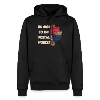 Soyez gentil avec le facteur de livraison des postes - Sweat à capuche Premium bio Homme - noir - Devant - Nico (187cm)