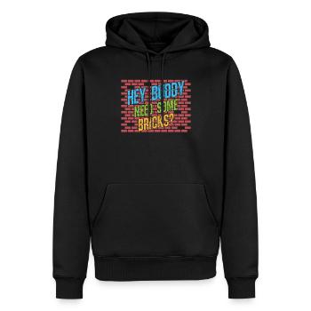 Hey buddy Avez-vous besoin de briques? - Sweat à capuche Premium bio Homme - noir - Devant - Nico (187cm)