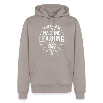 Maschinelles Lernen Künstliche Intelligenz AI - Männer Premium Bio Hoodie - Taupe - Vorne - Nico (187cm)