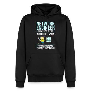 Netzwerkingenieur Network Engineer Computer - Männer Premium Bio Hoodie - Schwarz - Vorne - Nico (187cm)