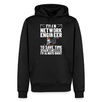 Netzwerkingenieur Network Engineer Computer - Männer Premium Bio Hoodie - Schwarz - Vorne - Nico (187cm)