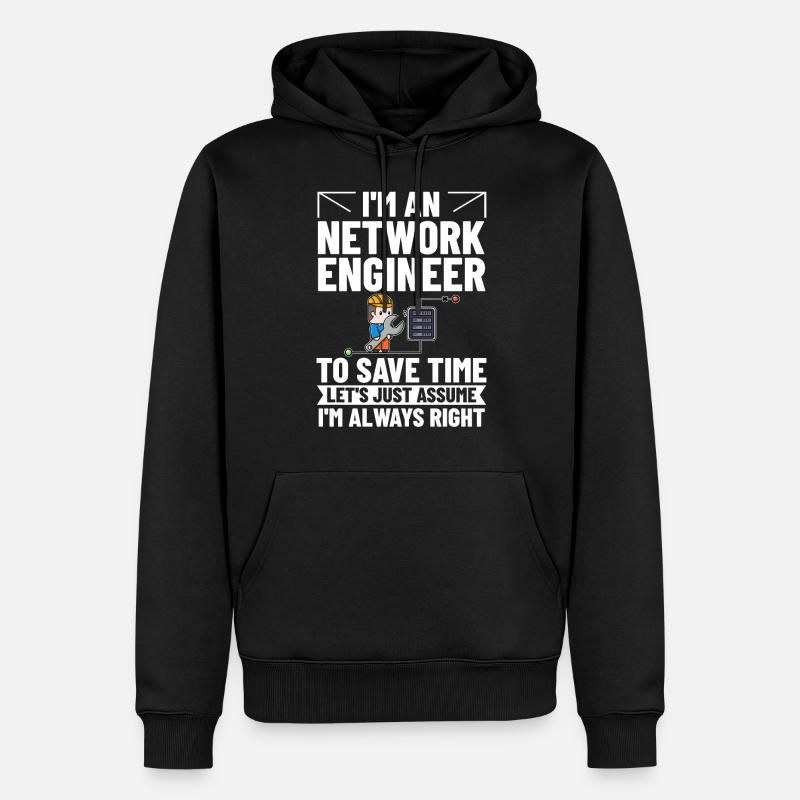 Netzwerkingenieur Network Engineer Computer - Männer Premium Bio Hoodie - Schwarz