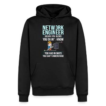 Netzwerkingenieur Network Engineer Computer - Männer Premium Bio Hoodie - Schwarz - Vorne - Nico (187cm)