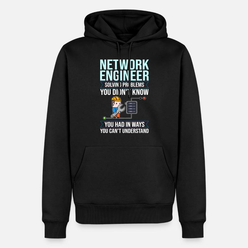 Netzwerkingenieur Network Engineer Computer - Männer Premium Bio Hoodie - Schwarz