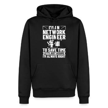 Netzwerkingenieur Network Engineer Computer - Männer Premium Bio Hoodie - Schwarz - Vorne - Nico (187cm)