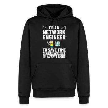 Netzwerkingenieur Network Engineer Computer - Männer Premium Bio Hoodie - Schwarz - Vorne - Nico (187cm)